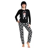 Wednesday Schlafanzug Mädchen Baumwolle, Lange Pyjama Mädchen & Teenager 7-16 Jahren - Geschenke für Mädchen (Schwarz Wednesday, 15-16 Jahre)