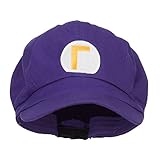 e4Hats.com Wario Waluigi Newsboy Cap aus bestickter Baumwolle, Violett, Einheitsgröße