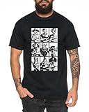 Ruffy Team - Herren T-Shirt Straw Hat Luffy Zoro One Monkey D. Pirat Ace Piece Goku Anime Ruffy, Größe:L, Farbe:Schwarz