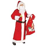 W WIDMANN MILANO Party Fashion - Kostüm Luxus Weihnachtsmann, Mantel mit Kapuze und Gürtel mit Schnalle, Nikolaus, Weihnachten, Karneval, Mottoparty