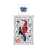 Herding Bettwäsche Spider Man, Kopfkissenbezug ca. 80 x 80 cm, Bettbezug ca. 135 x 200 cm, Mit Knopfleiste, 100% Baumwolle