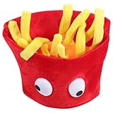Feinschmecker-Liebe: Exklusive Pommes-Frites-Hut für Kinder - Verrückte Mützen für Osterparty & Abschlussball - Lebensmittel-Zubehör und Requisiten - Tuch-Kostüm für Feinstücke