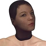 Durchsichtige Nylon Strumpfhosen Maske für's Gesicht (schwarz)