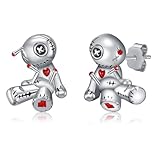 PARYFO Voodoo Puppen Ohrringe 925 Sterling Silber Voodoo Puppen Ohrstecker Hypoallergene Halloween Schmuck Geschenke für Frauen Mädchen,für empfindliche Ohren