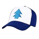 ZXRSJBL Dipper Blue Pine Hat bestickter Stoff mit Schnalle hinten und gewebte verstellbare weiße Baseballkappe für Erwachsene