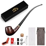 Joyoldelf Pfeifentabak Tabak Pfeifen Set, Handgefertigte Ebenholz Tabakpfeife, Gandalf pfeife Perfektes Anfänger Pfeifen Set mit Ultimate Beginner Guide E-Book - Pfeifentabak Probierset