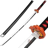 ZNLVZSH Demon Klinge Holz Samurai Schwert, Anime Cosplay Ninja Sword Requisiten, für Slayer Fans Weihnachten oder Geburtstag Anime Liebhaber Dekorative Spielzeug, 41 Zoll, Kamado Tanjirou 3