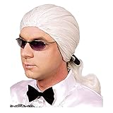 PAPSTAR NEU Perücke Herren Fashion Karl mit Zopf, weiß - mit Haarnetz