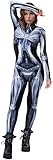 SEAUR Halloween Kostüm Damen Roboter Jumpsuit Cosplay Overall Skelett Knochen Anzug Karneval Fasching - S