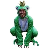 Ikumaal Frosch-König Kostüm, Sy12 M-L, für Erwachsen-e Männer Frau-en, Frösche Märchen Kostüm-e Fasching Karneval Fasnacht Faschingskostüm-e Karnevalskostüm-e