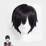 Anime DARLING in the FRANXX Cosplay Hiro Cosplay Wig Short Black Heat Resistant Synthetic Hair Wigs + Wig Cap