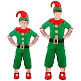 W WIDMANN MILANO Party Fashion - Kinderkostüm Elf, Santas kleiner Helfer, Kobold, Wichtel, Weihnachtskostüm