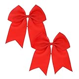 2 Stück Schleife Haargummi Rot Große Schleife Haarseil Cheerleader Schleife Haarschmuck Kopfbedeckung für Damen Mädchen Weihnachtsfeier