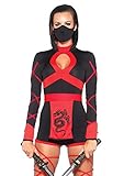 LEG AVENUE 85401 - Dragon Ninja Damen kostüm, Größe Small (EUR 36), Karneval Fasching, Black & Red
