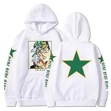 Jilijia Kujo Jotaro Hoodie 3D Druckmuster Sweatshirt für Damen Herren, Giorno Giovanna Anime Cosplay Langarm Sweatshirt Pullover Hoodies, Typ 2, XS