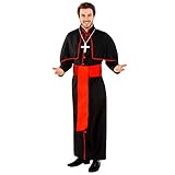 dressforfun Herrenkostüm Kardinal Giovanni | lange Kardinalsrobe | angenähtes Cape | inkl. Gürtel & Kreuzkette (XL | Nr. 300524)