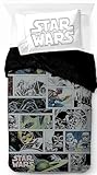Jay Franco Star Wars Comic 100% Baumwolle Einzelbett-Bettbezug-Set – Enthält Kissenbezug 50 x 70 cm