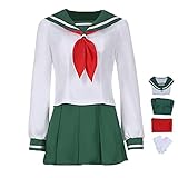 JOHLCR Anime Cosplay Kostüm Inuyasha Kostüm für Halloween Karneval Uniform Matrosenanzug Anime-Charakter Higurashi Kagome Geeignet für Halloween-Karneval, Bühnenspiel (L, Weiß)