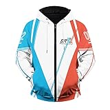 Anime Darling in The FranXX Cosplay Kapuzenpullover mit Reißverschluss Zero Two Langarm Cardigan Code:002 Sweatshirt Strelizia Hoodie