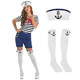 Fun Shack Matrosen Kostüm Damen, Faschingskostüm Matrose Damen, Faschingskostüme Damen Marine, Faschingskostüme Damen Matrose, Matrosin Kostüm Damen, Kostüm Matrose Damen, MatrosenKleid Damen XL