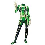 Lzrong MHA Cosplay Asui Tsuyu Cosplay Kostüm Grün Bodysuit Full Set für Halloween Anime Party Cosplay Kostüm