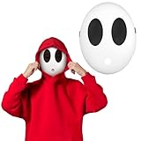 LOHAME Shy Maske Jungen Lustige Maske Halloween Maske Weiße Voll Face Maske Jumpman Karnevalmaske anonyme Partymaske Karnevalskostüm Zubehör für Karneval Fasching Cosplay Party