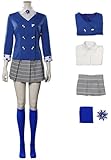 Windskids Veronica Sawyer Cosplay Kostüm Damen Heathers The Musical Theaterstück High School Komplett JK Uniform Kleid für Halloween Karneval Party Maskerade Performance Verkleidung, Blau