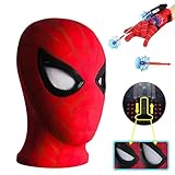 Held Maske für Kinder und Spider Launcher Handschuh, Karneval Maske, Cosplay Masken für Kinder Erwachsene, Maske Fasching Hero Handschuhe Maske für Karneval Halloween Kostümparty Weihnachten Cosplay