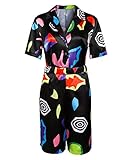 NUWIND Frauen Mädchen Stranger Eleven Cosplay Kostüm Jumpsuit Kurzärmeliges Outfit für Halloween Cosplay Rollenspiel Saison 3 (L, Mehrfarbig)