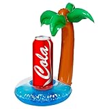 W WIDMANN MILANO Party Fashion - Dosenhalter Palme, Größe 30 x 20 cm, aufblasbar, für Dosen und Flaschen, Pool- und Strandparty