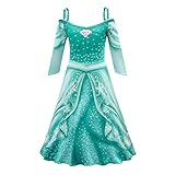 Lito Angels Meerjungfrau Prinzessin Arielle Kostüm Kleid Verkleidung für Mädchen Kinder, Größe 7-8 Jahre 128, Grün