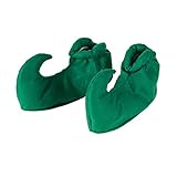Amakando Elfen Schuhe Zwergen Schuhüberzieher Märchen Elfenschuhe Grüne Zwergenschuhe Karnevalskostüme Zubehör Weihnachten Wichtelschuhe Fantasy Feenschuhe