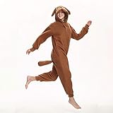 Kigurumis Erwachsene Frauen Strampler Tier Braun Hund Cartoon Kostüm Polar Fleece Party Pyjama Anzug M Pudel