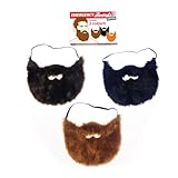 Gift Republic - Notfall-Bart | 3er-Set Notfall Schnurrbart | Fake Bart | Vollbart kleben | Bart Kostüm | Vollbart zum Aufkleben | Geschenk an Halloween, Karneval, Fasching, Partys