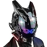 Marikito LED-Maske mit programmierbarer Bluetooth-App,Cyberpunk Maske für Erwachsene,Cyberpunk Helm Maske,Cyber Punk Mask,Halloween Mask Inklusive Balaclava-Maske,USB-Aufladung
