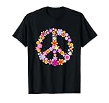 60er 70er Jahre Bekleidung Flower Power Hippie Peace Kostüm T-Shirt