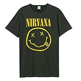 Amplified Herren Nirvana-Smiley T-Shirt, Grau (Charcoal Cc), L