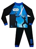 Star Wars Pyjamas | Langarm Luke Skywalker VS Darth Vader Schlafanzug Für Kinder | Blau | 146 | Offizielle Merchandising-Artikel