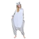 Pyjamas Bekleidung Animal Erwachsene Schlafanzüge Karneval Grau Nilpferd Onesies Carnival Spielanzug Kostüme Weihnachten Halloween Nachtwäsche Herren