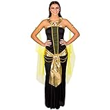 dressforfun Frauenkostüm mächtige Pharaonin Nofretete | Glamouröses Kleid mit Gürtel | Neckholder-Kragen | Tüllärmel (XL | Nr. 300269)