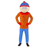 Amscan - Erwachsenenkostüm Stan aus South Park, Fleece-Jumpsuit mit angenähten Fäustlingen, Maske, Serie, Motto-Party, Karneval, Fasching