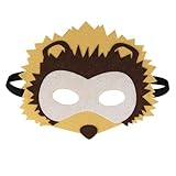 Jtnohx Filz Tiermasken, 10 Stück Halloween Maske für Kinder, Tier Kostüm für Geburtstag Party Supplies（Igel Masken）