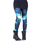 cosey - Bedruckte Bunte Leggins (Einheitsgröße) Verschiedene Leggings Designs, Jellyfish, Einheitsgröße