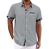 Der Beste Papa Der Welt Summ Herren Leinenhemd Kurzarm Hawaiian Shirt and Shorts for Men Manowar T Shirt Leinenhemd mit Stehkragen Herren Multi Pack T Shirts for Men Henley Grau 2XL