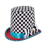 Bristol Novelty BH652 Hoher Verrückter-Hutmacher-Zylinder, Unisex Adult, Mehrfarbig, Einheitsgröße