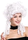 WIG ME UP - DH1009-ZA62 Perücke Damen Karneval Barock Renaissance Romantik Spirallocken Hofdame Locken toupiert Weiß