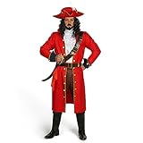 Spooktacular Creations Piraten-Kapitän-Kostüm-Set für Herren, rotes Deluxe-Kapitän-Outfit für Erwachsene, Halloween, Verkleidung, Party, Cosplay, Standard