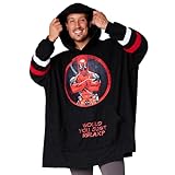 Marvel Fleece Hoodie Decke Männer Teenager, Deadpool Groot Oversized Hoodie Herren, Decke zum Anziehen Merch Geschenke (Schwarz Deadpool)