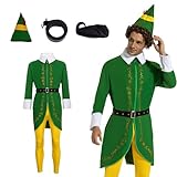 Xambop Weihnachtself KostüM,WeihnachtskostüM Elfen Kostüm für Weihnachtsfeier Cosplay