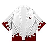 QYIFIRST Herren Damen The Fourth Fire Shadow Namikaze Minato Yondaime Strickjacke Umhang Mantel Kimono Cosplay Kostüm Rot 4XL